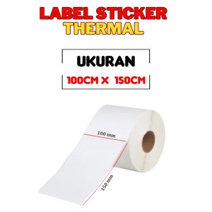 Kertas Stiker Thermal Roll.A6 100×150mm/Stiker Barcode Paper Thermal (1roll isi 500pcs)