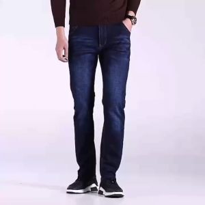 กางเกงขายาวผ้ายีนส์ สีพื้นผ้ายืด ระบายกากาศได้ดี กางเกงทรงกระบอก8010