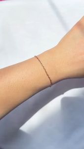 Gelang tangan emas asli kadar 750 75 17k rosegold casteli branded rantai padat CD polos