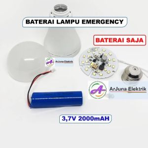 Baterai Lampu Emergency 18650  2000mAh dengan kabel Soket xh DISKON!!