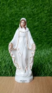 Tượng Đức Mẹ Ban Ơn Gốm sứ Ceramic 13cm trắng quà tặng công giáo trang trí xe hơi