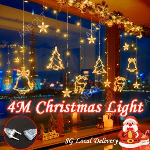 4M Christmas Light String LED Curtain Light String Fairy Light Xmas Decoration for Indoor Outdoor Holiday Wedding Party Christmas