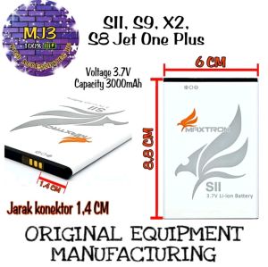 Baterai battery batre maxtron SII S11 S8 jet one+ X2 panjang 8.8 lebar 6