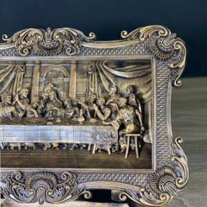Tượng bức tranh bữa tiệc ly nhỏ màu đồng công giáo trang trí phòng khách