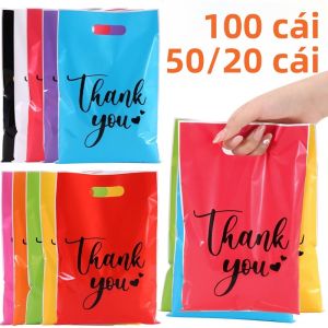 20/50/100 Chiếc Túi Quà Cảm Ơn Bằng Nhựa Đựng Kẹo Bánh Quy Dùng Cho Tiệc Cưới Tiệc Sinh Nhật Quà Tặng Vật Tư Cho Doanh Nghiệp Nhỏ