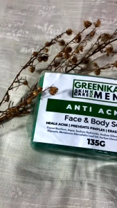 [ ANTI ACNE SOAP FOR MEN ] Greenika Organic Anti Acne and Pimple Antibacterial Tea Tree Soap For Men