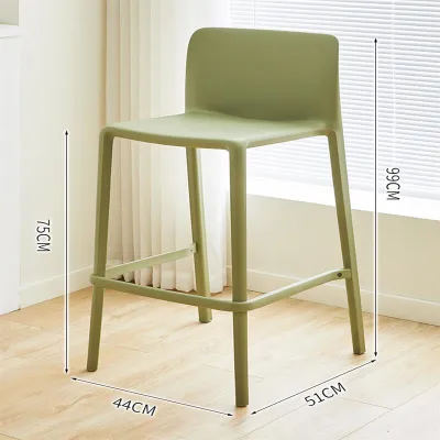 MEISITEKEKE | Modern Minimalist Bar Stool High Chair Plastic