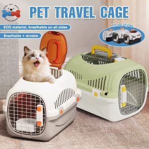 Pet Carrier Travel Cage With Sunroof Portable Large Cat Dog Carrier Free Tray And Bowl