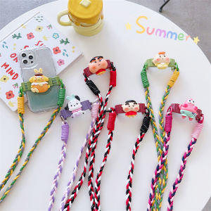 Zeallion Cute Cartoon Pattern Pink Baby Mobile Phone Strap Crossbody Back Clip Chain Anti Loss Backpack Style Phone Case Accessories Clip Chain Lanyard