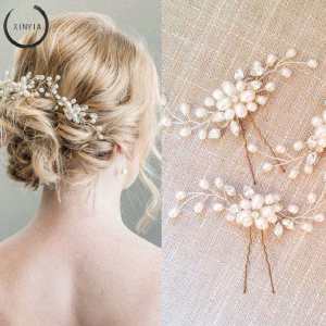 U Shape Hairpin Clip with Flower + Crystal + Imitation Pearls Ornament - LovelylifeFu COD