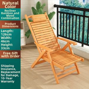MOLORE | Adult Reclining Foldable Bamboo Chair
