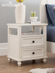 American Style Solid Wood Bedside Table with Drawer Bedroom Small Table SUNTSB Customizable Furniture Storage Cabinet