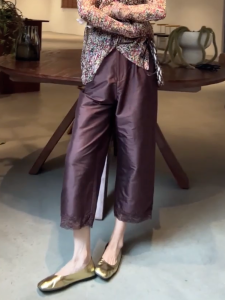 MANMI | Purple Lace Acetate Leisure Trousers