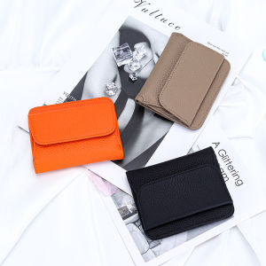 กระเป๋าสตางค์ใบสั้นสไตล์ยี่ปุ่นสำหรับแฟชั่นสำหรับผู้หญิงหนังวัวแท้ลายลิ้นจี่พับ กระเป๋าเงินเล็กๆ 2212