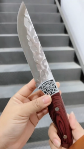 มีดทำครัว มีดอเนกประสงค์ มีดทำอาหาร รุ่น KK-26 มีดลายสวย มีดพก แถมซองหนัง