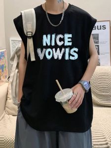 Áo Ba Lỗ Cotton Phong Cách Mỹ Mùa Hè Mới Rộng Rãi Cho Nam Sinh Viên Thể Thao Không Tay Áo Vest Cotton Nguyên Chất Thoáng Khí