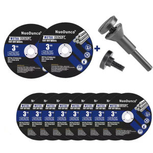 3 Inch Cut Off Wheel with 1/4 " Mounting Mandrel for Die Grinder Attachment for Metal & Stainless Steel Rotary Tool Cutter Discs