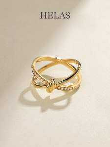 Helas | Interwoven Design Double Ring Jewelry 18K Gold Diamond