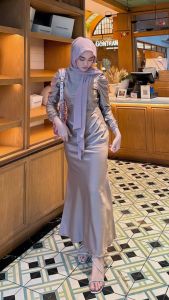 Bridesmaid Dress Elora Bahan Satin Silk Premium Baju Fashion Wanita Muslim Kondangan Gamis Lebaran Bridesmaid Pesta Mewah Gaun Panjang