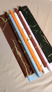 Isi 20 LEMBAR Kertas Bunga Buket Wisuda Anniversary Romantis Motif Marble Florist Flower Wrapping Paper Cellophane KB023