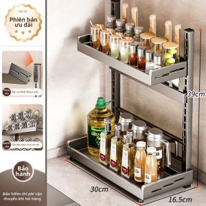 BW | Giá Để Đồ Nhà Bếp Đa Năng Có Thể Điều Chỉnh Giá Để Dao Mắm Nước Sốt Dầu Gia Vị Nhiều Lớp Giá Để Đồ Nhà Bếp Bằng Thép Cacbon