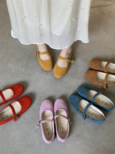 Round Toe Retro Red Forest Style Soft Flat Mary Jane Shoes