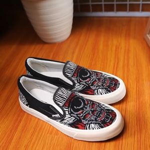 Brick Mansions - Slip On Mission Deathstep Black White Sepatu Sneakers Casual Pria Wanita