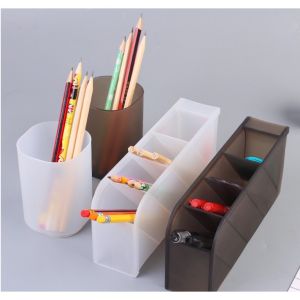 Kệ Nhựa ngăn đựng bútMỹ Phẩm Đồ Trang Điểm Đồ DùngHộp Ống Cắm Bút Nhiều Ô Để Bàn Y