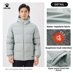 Kelme | Thick Warm Hooded Mens Cotton Jacket