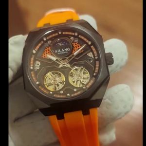 AILANG | AILANG 8839 Men Automatic Mechanical Watch Double Tourbillon Business Wristwatch with Luminous Hands Reloj Hombre