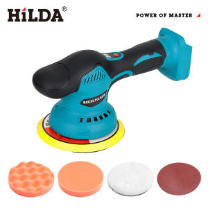 HILDA Car Polisher Cordless Electric Waxing Polishing Machine 6 Gear Digital Display Auto Compatible for Makita 21V Battery
