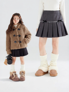 MUCMUKN | Childrens Felted Flannel Pleated Skirt