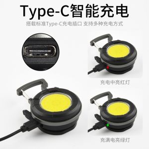 Mini Portable Keychain Flashlight Rechargeable Strong Light Magnetic Work Light Super Bright Strobe Light Outdoor Personal Lamp