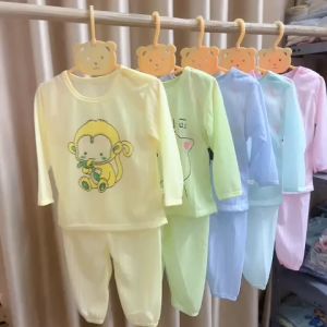 combo 5 bộ dài tay cotton giấy  thu đông cho bé trai bé gái trẻ sơ sinh mềm mát thấm hút mồ hôi