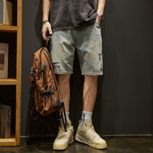 Quần Jeans Ngắn Rách Phong Cách Đường Phố Mỹ