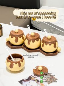XIAOHUANGLU | Ceramic Kitchen Spice Containers Set