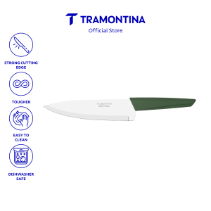 Tramontina LYF 7" Chefs Knife with Stainless-Steel Blade and Nature Green PCR Polypropylene Handle