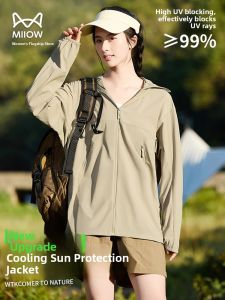 MiiOW | Cat Person UV Protection Jacket 2025 New Summer Lightweight Loose Fishing Mens Coat Hooded Zipper Pocket Nylon Fabric UPF50+
