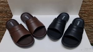 SANDAL PRIA KULIT ASLl KICKERS / SANDAL SELOP FORMAL DAN SANTAI / SENDAL SLIDE COWOK DISTRO / SANDAL LEBARAN RINGAN