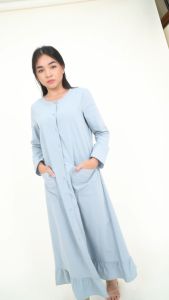 Forest x Hatta Dolmat Ladies Woven Long Sleeve Button Ruffle Hem Maxi Dress | Baju Perempuan - 885028