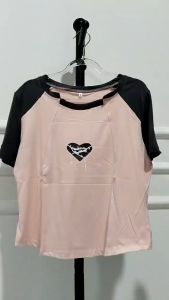 Atasan Wanita Dewasa Import Love Weywot Star Kerah Jahit Lengan Pendek Model Kekinian Fashionable