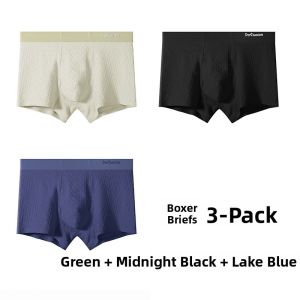 Miiow | Mens Pure Cotton Underwear Breathable Antibacterial Boxer Shorts Mid Waist Youth Summer Briefs Single Color Comfortable Shorts