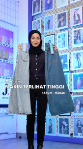 JINISO - Highwaist Pocket Rok Slit Seventy Jeans Panjang