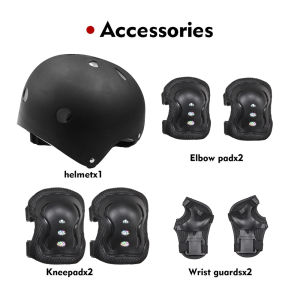 7PCS Kids Bike Helmet Set with Knee Elbow Pads Wrist GuardsAdjustable Helmet for Toddler Kids&Youth3-10yrs Protective Gear Set