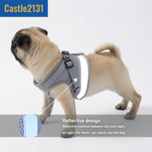 Adjustable Reflective Pet Harness Vest with Lead Leash for Cat Small Dog Soft Breathable Walking Harness Safety Control Outdoor Use Size S M L