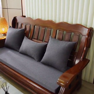 Linen Thick Sponge Solid Wood Mahogany Sofa Cushion Anti Slip Removable Washable Kusyen Sofa