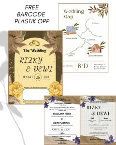 Kartu/Surat Undangan Pernikahan/Ngunduh Mantu/Khitan FREE (DesaignFotoDenahBarcodePlastik OPP)