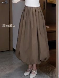 กระโปรงทรงดอกไม้เอวสูง Oajer Flagship Store เดรสยาวคลุมเข่าสไตล์เกาหลีสุดหรูหราสำหรับผู้หญิงในช่วงต้นฤดูใบไม้ผลิ