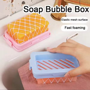 Multifunctional Bubble Soap Box Quick Bubble Soap Storage Box Mesh Surface No Hand Rubbing Bubble Household Soap Storage Rack