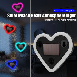 KEVANLY | 1/2x Car Triangle Window LED Solar Powered Heart-shaped Neon Light Rear Window Illuminated Interior Decoration Atmosphere Light